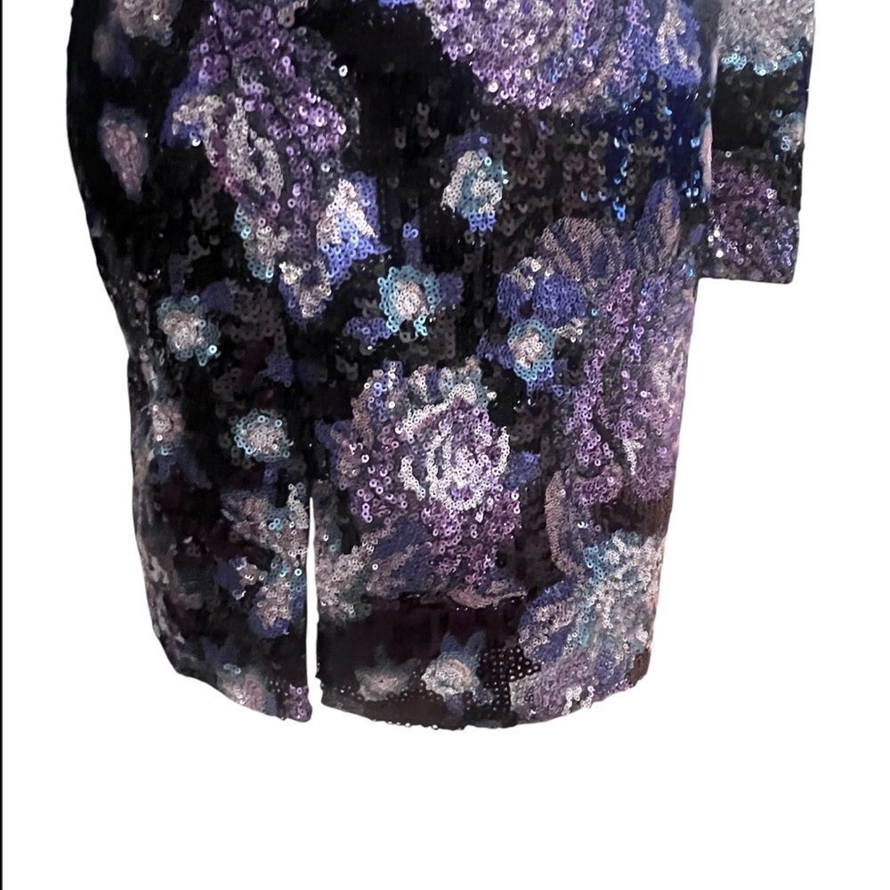 NWOT Dress the Population Nathalia Sequin Floral Long Sleeve Mini Dress size xs - Picture 8 of 13